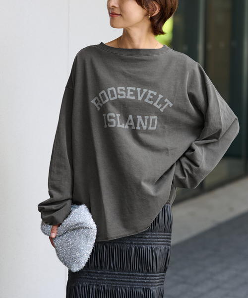 JOURNAL STANDARD relume(ジャーナルスタンダード レリューム)の「【HOLIDAYS COMFORT】USAコットンインレイウラケプルオーバー(Tシャツ/カットソー・レディース・マスタード/ホワイト系その他/ブラック系その他/キャメル・FREE)」の2枚目の写真
