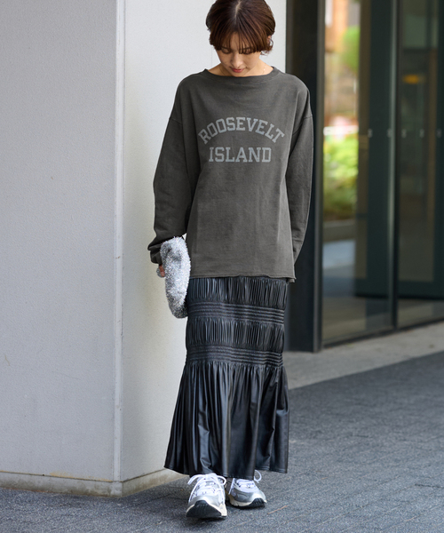 JOURNAL STANDARD relume(ジャーナルスタンダード レリューム)の「【HOLIDAYS COMFORT】USAコットンインレイウラケプルオーバー(Tシャツ/カットソー・レディース・マスタード/ホワイト系その他/ブラック系その他/キャメル・FREE)」の8枚目の写真