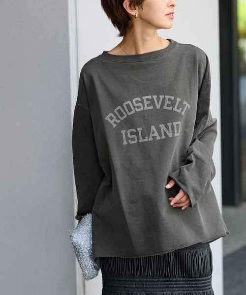JOURNAL STANDARD relume(ジャーナルスタンダード レリューム)の「【HOLIDAYS COMFORT】USAコットンインレイウラケプルオーバー(Tシャツ/カットソー・レディース・マスタード/ホワイト系その他/ブラック系その他/キャメル・FREE)」の9枚目の写真
