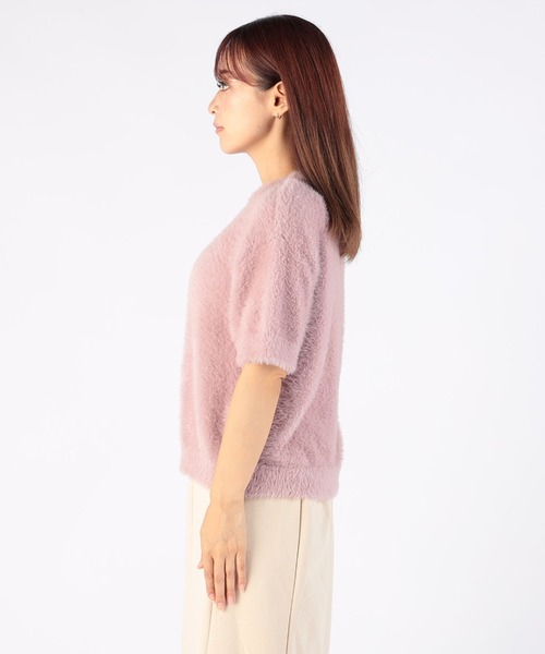 CECIL McBEE（セシルマクビー）の「フェザーニット半袖プルオーバー（ニット/セーター・レディース・ライトブルー/グリーン/グレイッシュベージュ/ピンク/オフホワイト・MEDIUM）」の10枚目の写真