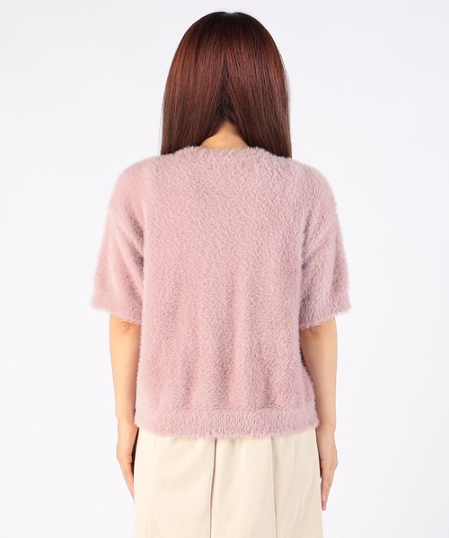 CECIL McBEE（セシルマクビー）の「フェザーニット半袖プルオーバー（ニット/セーター・レディース・ライトブルー/グリーン/グレイッシュベージュ/ピンク/オフホワイト・MEDIUM）」の11枚目の写真