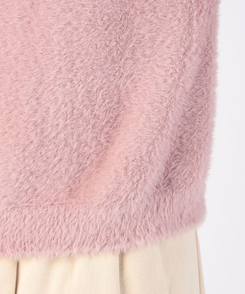 CECIL McBEE（セシルマクビー）の「フェザーニット半袖プルオーバー（ニット/セーター・レディース・ライトブルー/グリーン/グレイッシュベージュ/ピンク/オフホワイト・MEDIUM）」の12枚目の写真