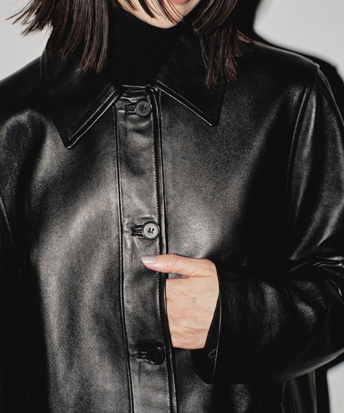 TODAYFUL/トゥデイフル】Ecoleather Soutiencollar Jacket/エコレザー