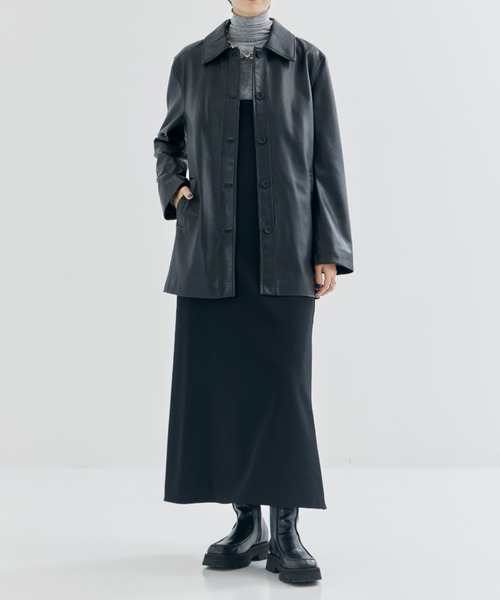 TODAYFUL/トゥデイフル】Ecoleather Soutiencollar Jacket/エコレザー