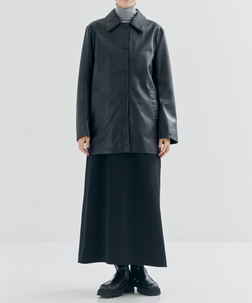 TODAYFUL/トゥデイフル】Ecoleather Soutiencollar Jacket/エコレザー