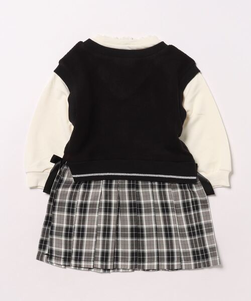 AIMABLE（エマーブル）の「スクール風チェックワンピース（ワンピース・キッズ・ブラック/ラベンダー・100/110/120/130/140）」の8枚目の写真