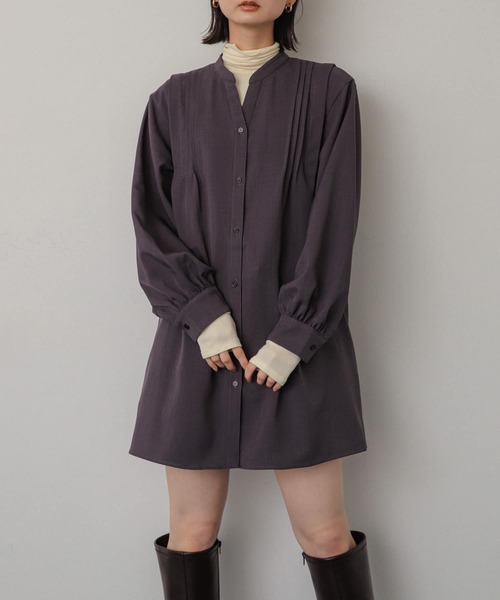 SENSE OF PLACE by URBAN RESEARCH（センスオブプレイスバイアーバンリサーチ）の「『Shortサイズあり』タックシャツワンピース（ワンピース・レディース・オレンジ/ベージュ/チャコールグレー・ONE/SHORT）」の13枚目の写真