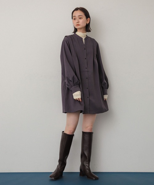 セール】『Shortサイズあり』タックシャツワンピース（ワンピース