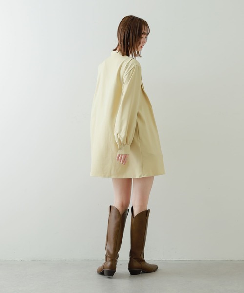 セール】『Shortサイズあり』タックシャツワンピース