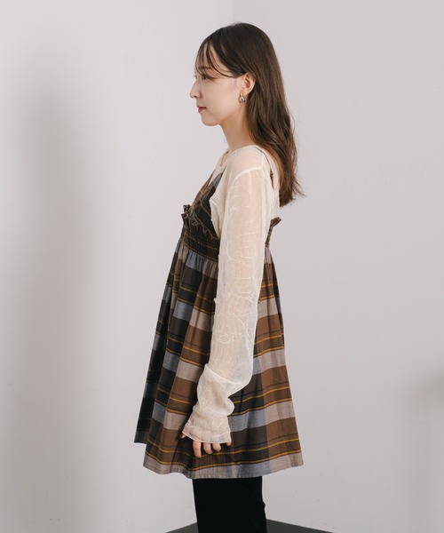 Kastane（カスタネ）の「【2WAY】チェックキャミチュニック（チュニック・レディース・ブラウン/グレー・FREE）」の13枚目の写真