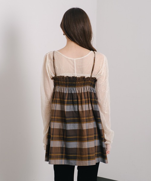 Kastane（カスタネ）の「【2WAY】チェックキャミチュニック（チュニック・レディース・ブラウン/グレー・FREE）」の14枚目の写真