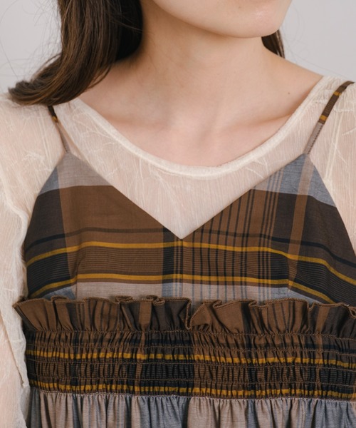 Kastane（カスタネ）の「【2WAY】チェックキャミチュニック（チュニック・レディース・ブラウン/グレー・FREE）」の15枚目の写真