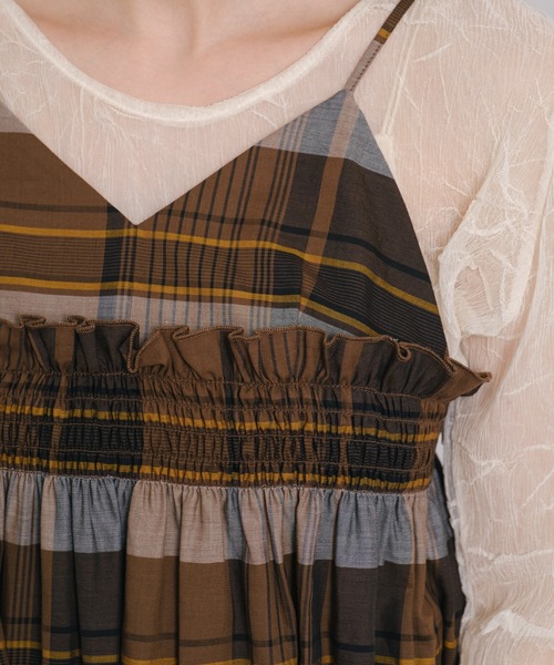 Kastane（カスタネ）の「【2WAY】チェックキャミチュニック（チュニック・レディース・ブラウン/グレー・FREE）」の16枚目の写真