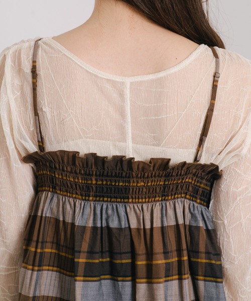 Kastane（カスタネ）の「【2WAY】チェックキャミチュニック（チュニック・レディース・ブラウン/グレー・FREE）」の18枚目の写真