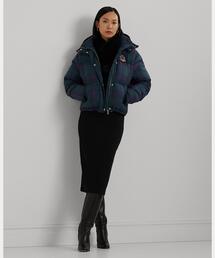 専用❗️新品未使用LAURENグレンチェックキルテッドツイードダウンベスト ベルテッド チャンネルキルテッド ダウン ベスト | ラルフ