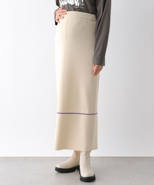 LEPSIM（レプシィム）の「【産前・産後対応】マタニティ／12ゲージジャガードニットスカート　133306（マタニティウェア/グッズ・レディース・ブラック/アイボリー/ブラウン/ライトパープル・FREE）」の5枚目の写真