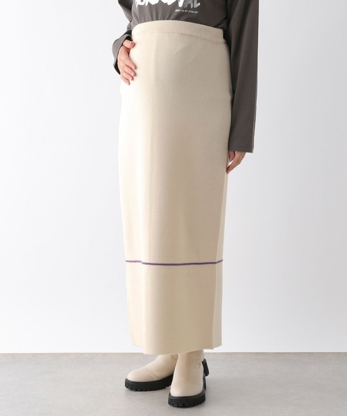 LEPSIM（レプシィム）の「【産前・産後対応】マタニティ／12ゲージジャガードニットスカート　133306（マタニティウェア/グッズ・レディース・ブラック/アイボリー/ブラウン/ライトパープル・FREE）」の6枚目の写真