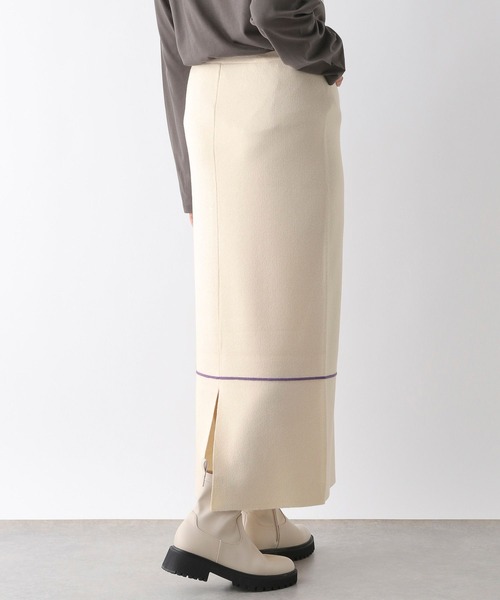 LEPSIM（レプシィム）の「【産前・産後対応】マタニティ／12ゲージジャガードニットスカート　133306（マタニティウェア/グッズ・レディース・ブラック/アイボリー/ブラウン/ライトパープル・FREE）」の7枚目の写真