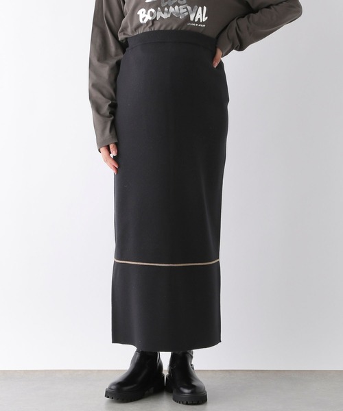 LEPSIM（レプシィム）の「【産前・産後対応】マタニティ／12ゲージジャガードニットスカート　133306（マタニティウェア/グッズ・レディース・ブラック/アイボリー/ブラウン/ライトパープル・FREE）」の10枚目の写真