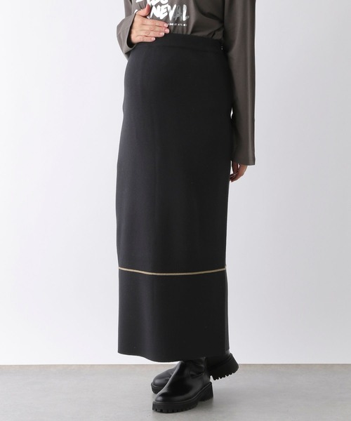 LEPSIM（レプシィム）の「【産前・産後対応】マタニティ／12ゲージジャガードニットスカート　133306（マタニティウェア/グッズ・レディース・ブラック/アイボリー/ブラウン/ライトパープル・FREE）」の12枚目の写真