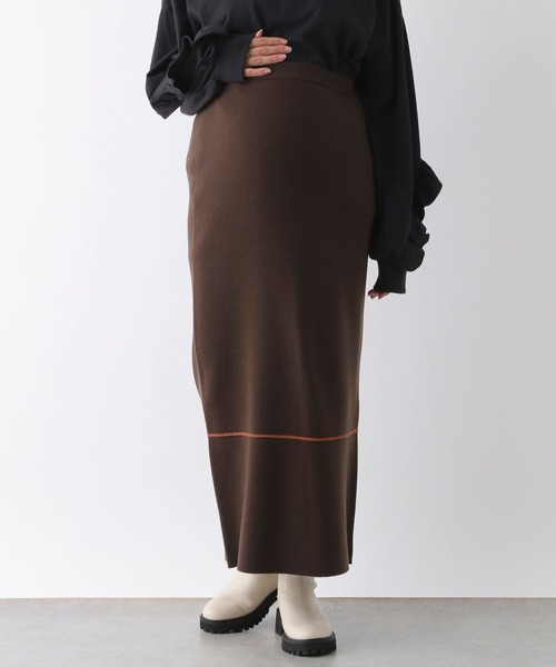 LEPSIM（レプシィム）の「【産前・産後対応】マタニティ／12ゲージジャガードニットスカート　133306（マタニティウェア/グッズ・レディース・ブラック/アイボリー/ブラウン/ライトパープル・FREE）」の15枚目の写真