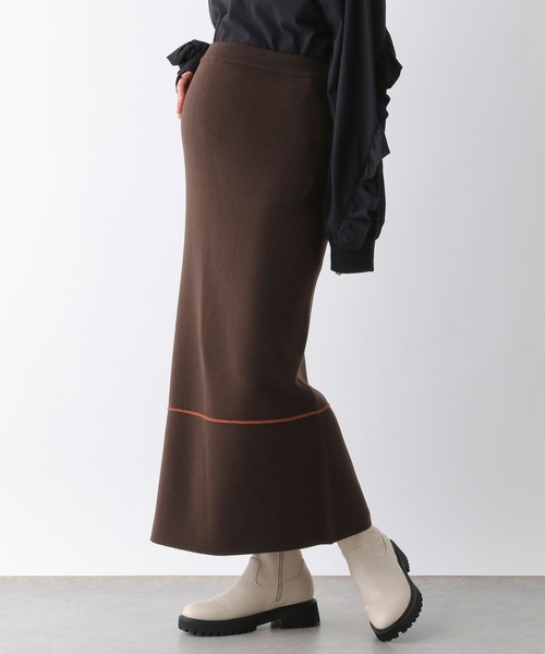 LEPSIM（レプシィム）の「【産前・産後対応】マタニティ／12ゲージジャガードニットスカート　133306（マタニティウェア/グッズ・レディース・ブラック/アイボリー/ブラウン/ライトパープル・FREE）」の17枚目の写真