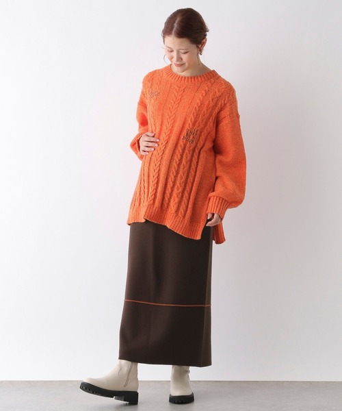 LEPSIM（レプシィム）の「【産前・産後対応】マタニティ／12ゲージジャガードニットスカート　133306（マタニティウェア/グッズ・レディース・ブラック/アイボリー/ブラウン/ライトパープル・FREE）」の19枚目の写真