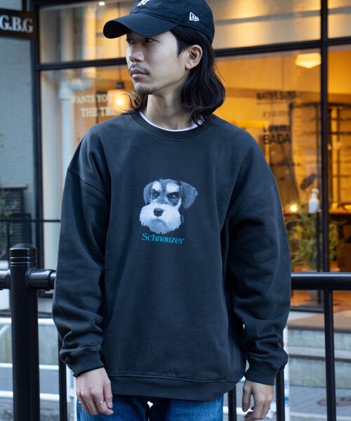 GLOSTER（グロスター）の「【GLOSTER/グロスター】DOG&CAT 犬猫プリント ピグメント クルーネックスウェット（スウェット・メンズ・ブラック系その他3/ブラック系その他4/ブラック系その他6/ブラック系その他/ブラック系その他2/ブラック系その他5・S/M/L）」の17枚目の写真