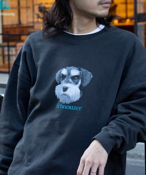 GLOSTER（グロスター）の「【GLOSTER/グロスター】DOG&CAT 犬猫プリント ピグメント クルーネックスウェット（スウェット・メンズ・ブラック系その他3/ブラック系その他4/ブラック系その他6/ブラック系その他/ブラック系その他2/ブラック系その他5・S/M/L）」の18枚目の写真