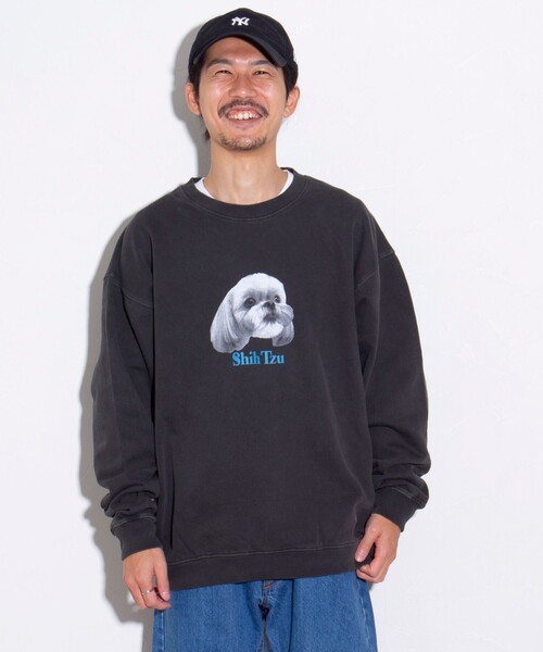 GLOSTER（グロスター）の「【GLOSTER/グロスター】DOG&CAT 犬猫プリント ピグメント クルーネックスウェット（スウェット・メンズ・ブラック系その他3/ブラック系その他4/ブラック系その他6/ブラック系その他/ブラック系その他2/ブラック系その他5・S/M/L）」の13枚目の写真