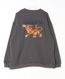 ATELANE/コットン裏毛「フラワー」「トラ」バック刺繍プルオーバー