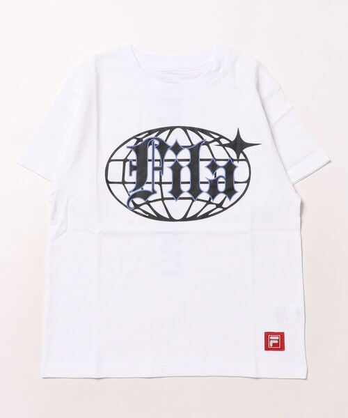 FILA（フィラ）の「ロゴプリント半袖Tシャツ（Tシャツ/カットソー・キッズ・ホワイト/ブラック/パープル・140/150/160/170/130）」の2枚目の写真