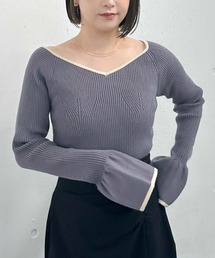 archives | 配色ハートネックリブニット(ニット/セーター)