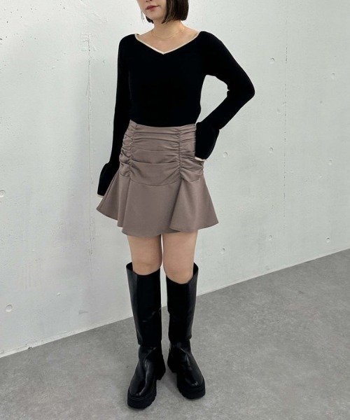 archives（アルシーヴ）の「配色ハートネックリブニット（ニット/セーター・レディース・ブルー/アイボリー/ブラック/ワイン・MEDIUM）」の16枚目の写真