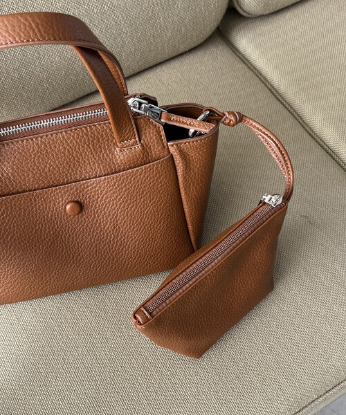 CAPRICIEUX LE'MAGE（カプリシューレマージュ）の「ポーチSETミニボストンバッグ（ショルダーバッグ・レディース・ブラック/ライトベージュ/キャメル・FREE）」の16枚目の写真