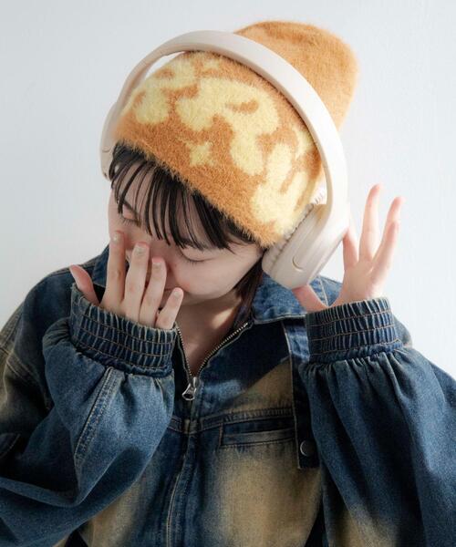 WEGO（ウィゴー）の「WEGO/シャギーキラキラロゴニットキャップ（ニットキャップ/ビーニー・レディース・オレンジ/ブラック/ブルー/グレー・FREE）」の11枚目の写真