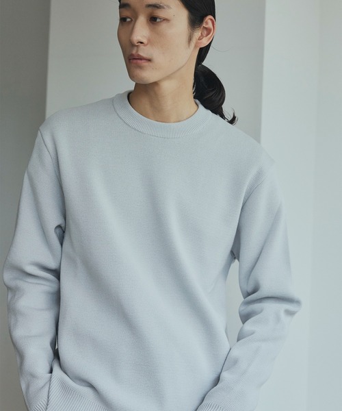 PUBLIC TOKYO（パブリックトウキョウ）の「バウンドウールミラノリブクルーニット（ニット/セーター・メンズ・ブラック/ダークグレー/ホワイト/ダークブルー/グレイッシュベージュ/ブラウン/シルバー/グレー・4/3/2/1）」の8枚目の写真