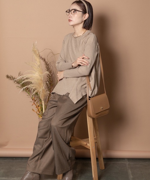 Bou Jeloud(ブージュルード)の「ミニチドリチェックパンツ(スラックス・レディース・グリーン/ベージュ・38)」の18枚目の写真