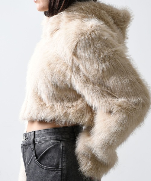 eimy ベージュジャケット Fサイズ A'GEM/9 × .kom 『.kom/ドットケーオーエム』ボリュームファー