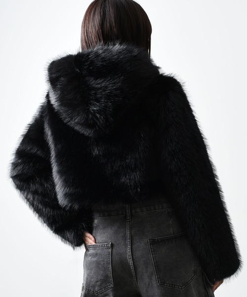 A’GEM/9 × .kom ボリューム フェイクファーカラー 中綿ジャケット A'GEM/9 × .kom 『.kom/ドットケーオーエム』ボリュームファー