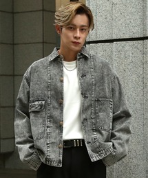 SIDEWAY STANCE（サイドウェイスタンス）の「【SIDEWAY STANCE】10.5oz ケミカルウォッシュ デニムブルゾン（デニムジャケット）」