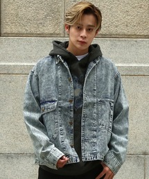 SIDEWAY STANCE（サイドウェイスタンス）の「【SIDEWAY STANCE】10.5oz ケミカルウォッシュ デニムブルゾン（デニムジャケット）」