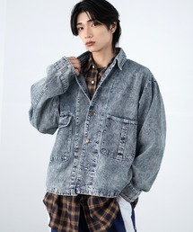 SIDEWAY STANCE（サイドウェイスタンス）の「【SIDEWAY STANCE】10.5oz ケミカルウォッシュ デニムブルゾン（デニムジャケット）」