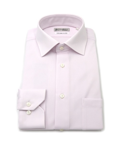 HARUYAMA(ハルヤマ)の「【完全ノーアイロン】長袖 アイシャツ セミワイド ストレッチ ミニチェック柄 i-shirt 通年 WEB限定(ビジネスシャツ・メンズ・ホワイト/ライトグレー/ライトピンク/サックスブルー・首回り37cm-裄丈78cm/S80/首回り39cm-裄丈78cm/M82/首回り41cm-裄丈80cm/L84/首回り43cm-裄丈82cm/LL86/首回り45cm-裄丈86cm)」の4枚目の写真