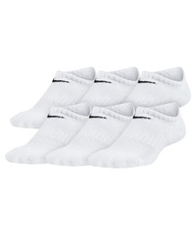 NIKE（ナイキ）の「ナイキ パフォーマンス クッションド ノーショウ キッズ トレーニングソックス (6足) / Nike Performance Cushioned No-Show Kids' Training Socks (6 Pair) SX6911-100 White（ソックス/靴下）」