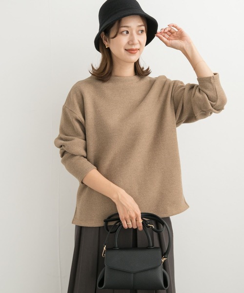 URBAN RESEARCH DOORS(アーバンリサーチドアーズ)の「メランジ裏起毛ボトルネックプルオーバー(その他トップス・レディース・ベージュ/ネイビー/チャコールグレー・MEDIUM)」の4枚目の写真