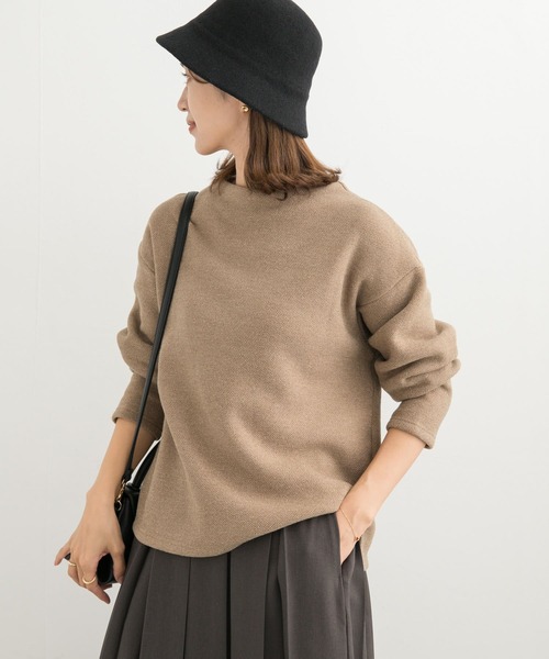 URBAN RESEARCH DOORS(アーバンリサーチドアーズ)の「メランジ裏起毛ボトルネックプルオーバー(その他トップス・レディース・ベージュ/ネイビー/チャコールグレー・MEDIUM)」の5枚目の写真
