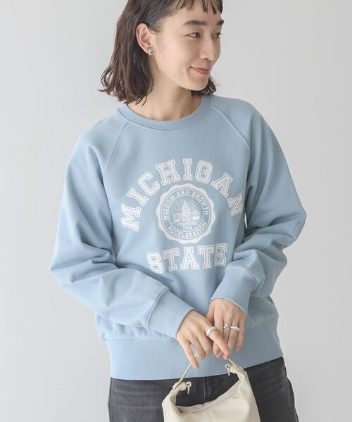 AMERICAN HOLIC(アメリカンホリック)の「MICHIGAN ラグランスウェット1(スウェット・レディース・グレー系その他/サックスブルー・M/L)」の3枚目の写真