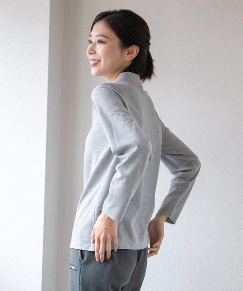 K-SWISS（ケースイス）の「【K-SWISS/ケースイス】鹿の子ワンポイント長袖ポロシャツ（ポロシャツ・レディース・グレー/ブラック/ネイビー/ホワイト・MEDIUM/LARGE/X-LARGE）」の7枚目の写真