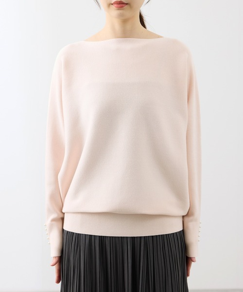 洗濯機OK・アンチピリング】マシュマロ袖パールドルマンニット（ニット